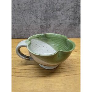 Handmade Studio Pottery Artist Signed Soup Mug Cup Unique Design